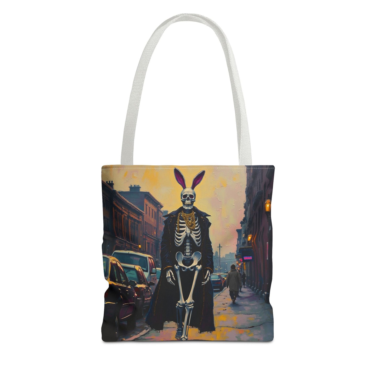 Tote Bag Andy Warhol Style Skeleton Halloween Bunny