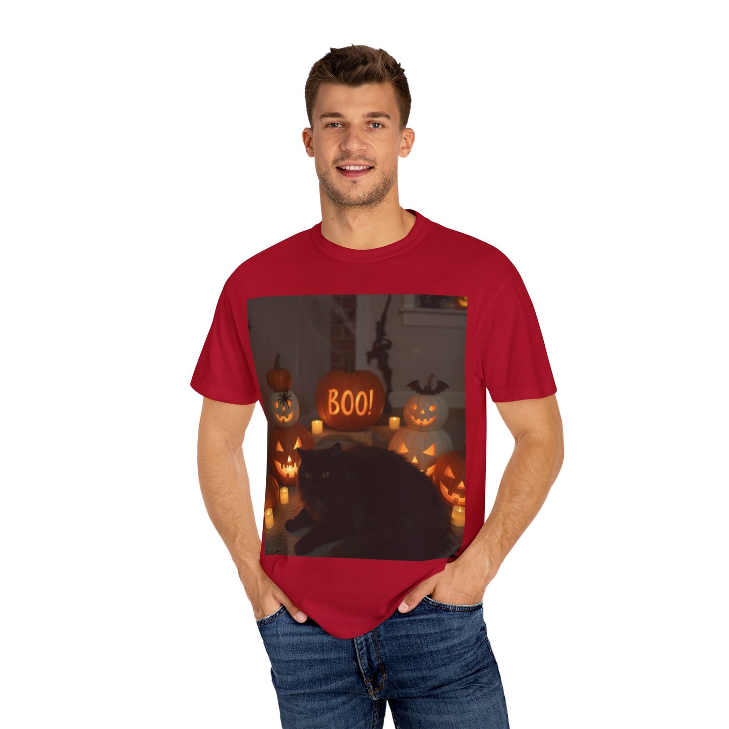 Spooky Cat T-Shirt, Halloween Shirt, Unisex Tee, Boo Graphic Tee, Fall Fashion, Pet Lover Gift