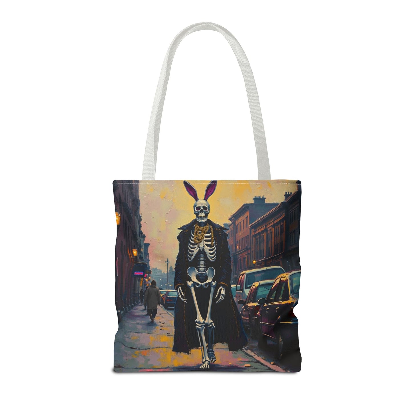 Tote Bag Andy Warhol Style Skeleton Halloween Bunny