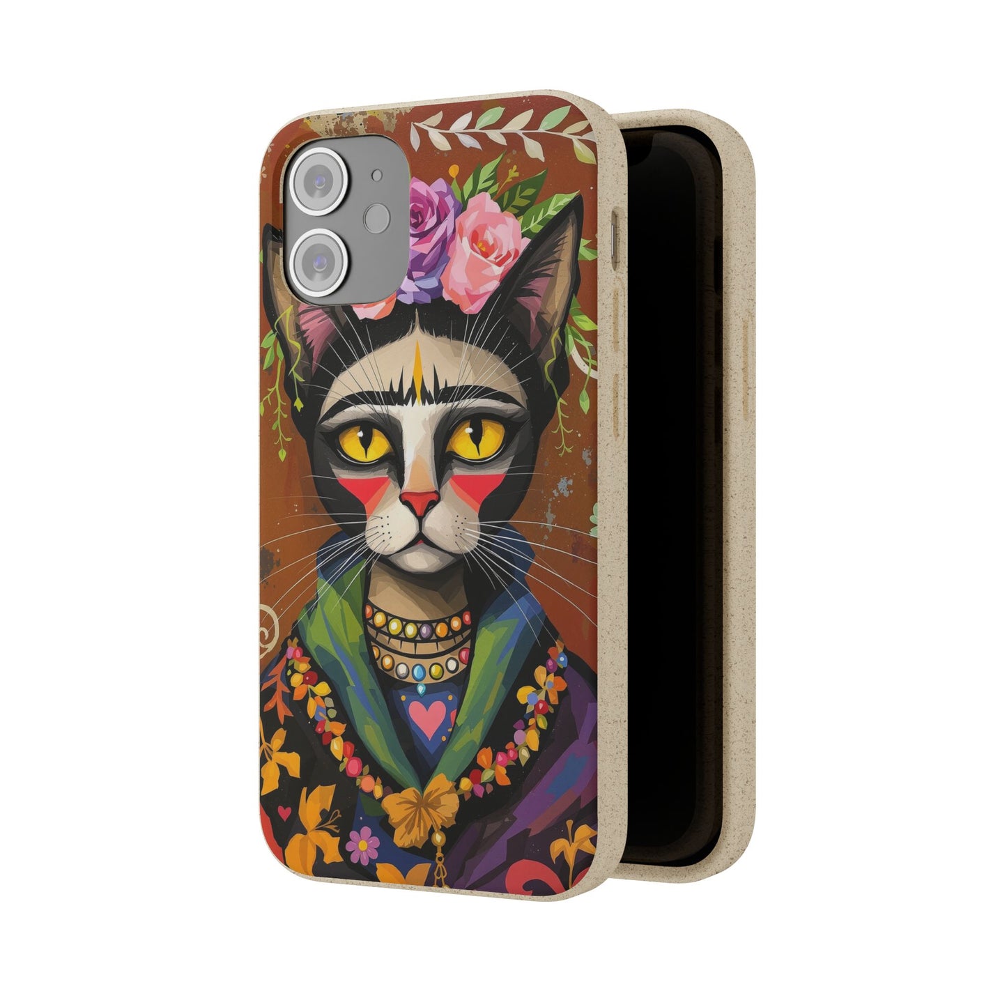 Phone Case - Frida Kahlo Cat, Eco Biodegradable