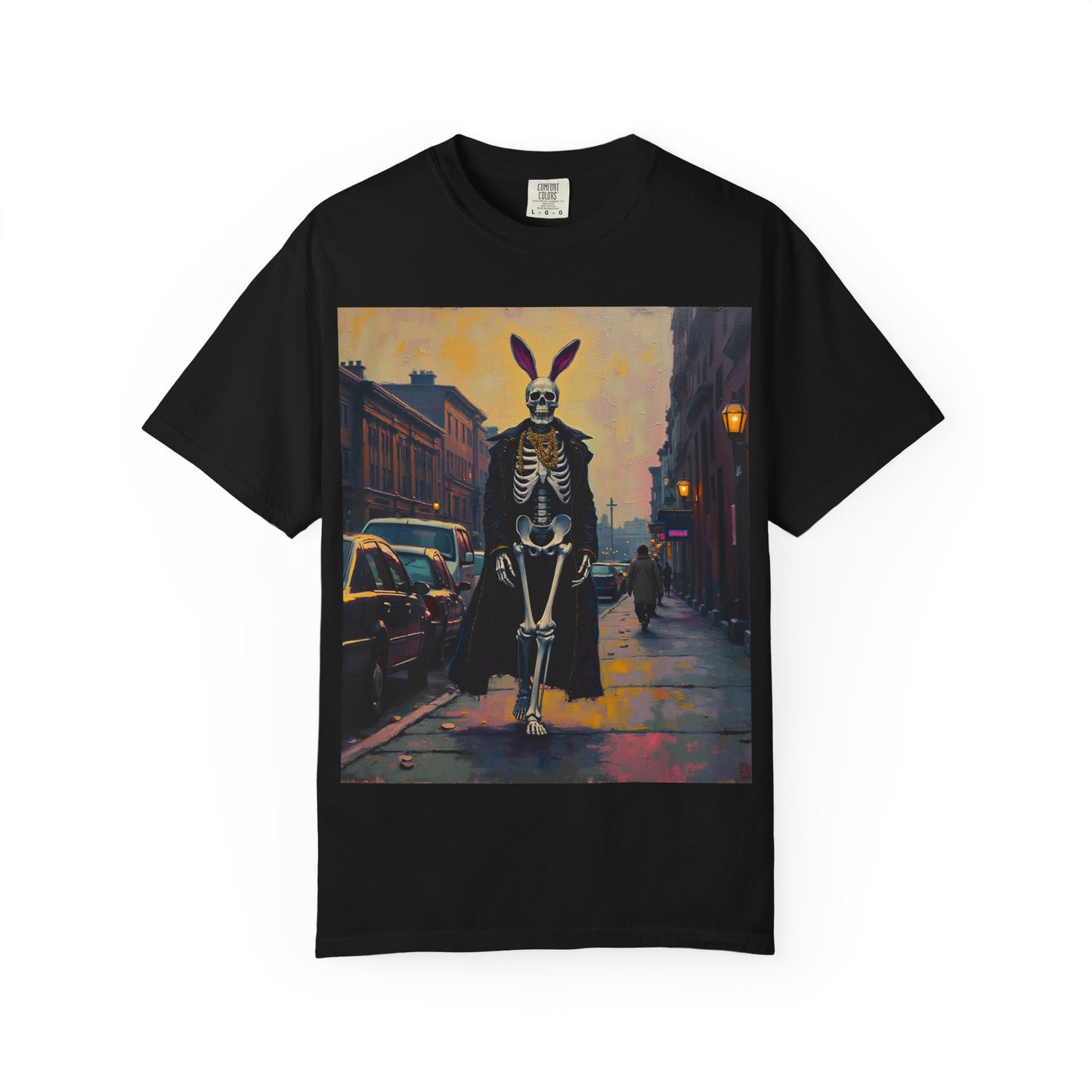 Skeleton Bunny Unisex T-Shirt, Cool Halloween Tee, Vintage Style Shirt, Spooky Fashion, Casual Wear, Gift for Men and Women