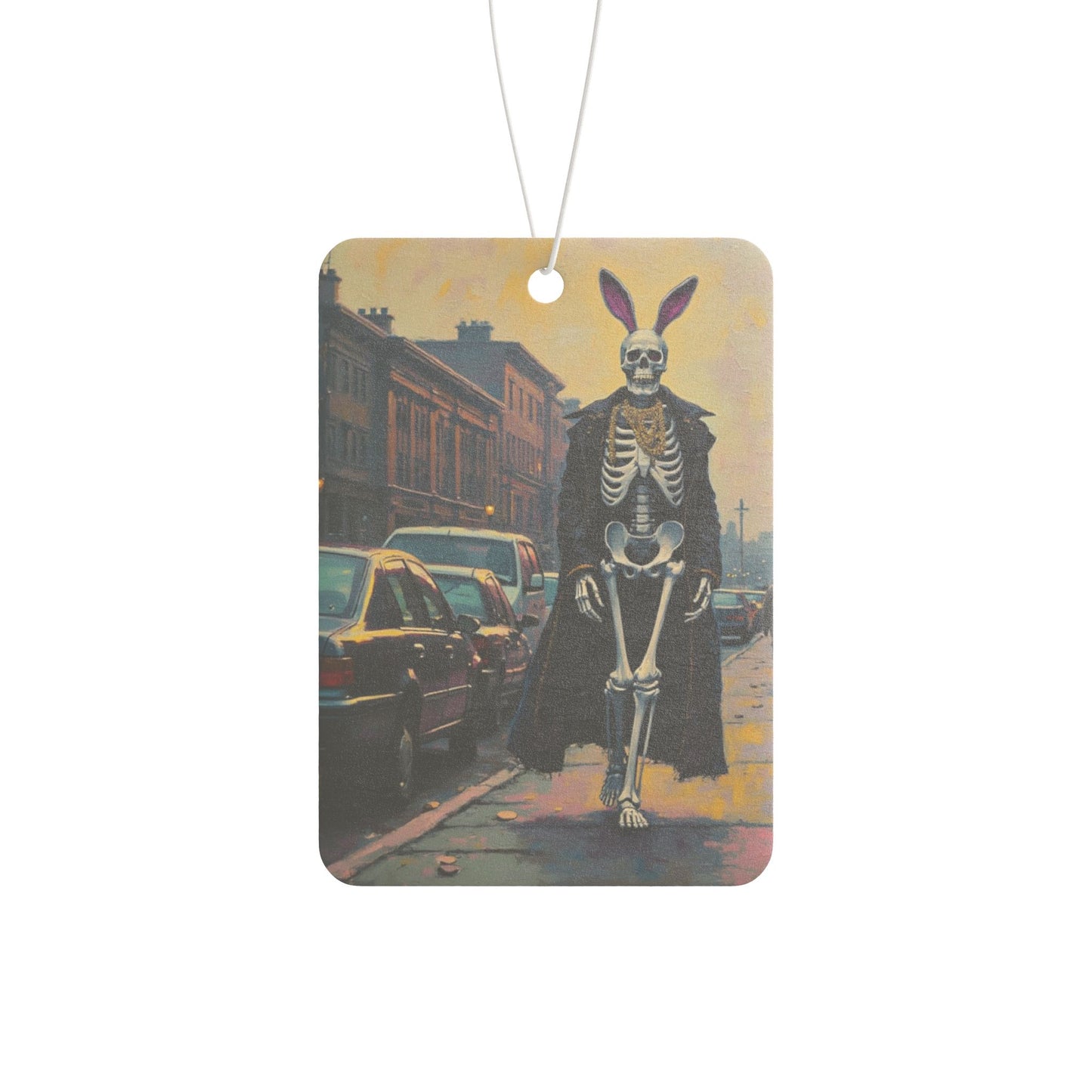 Skeleton Bunny Halloween car air freshener - Spooky Gift for Drivers