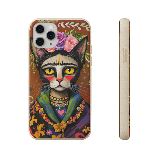 Phone Case - Frida Kahlo Cat, Eco Biodegradable