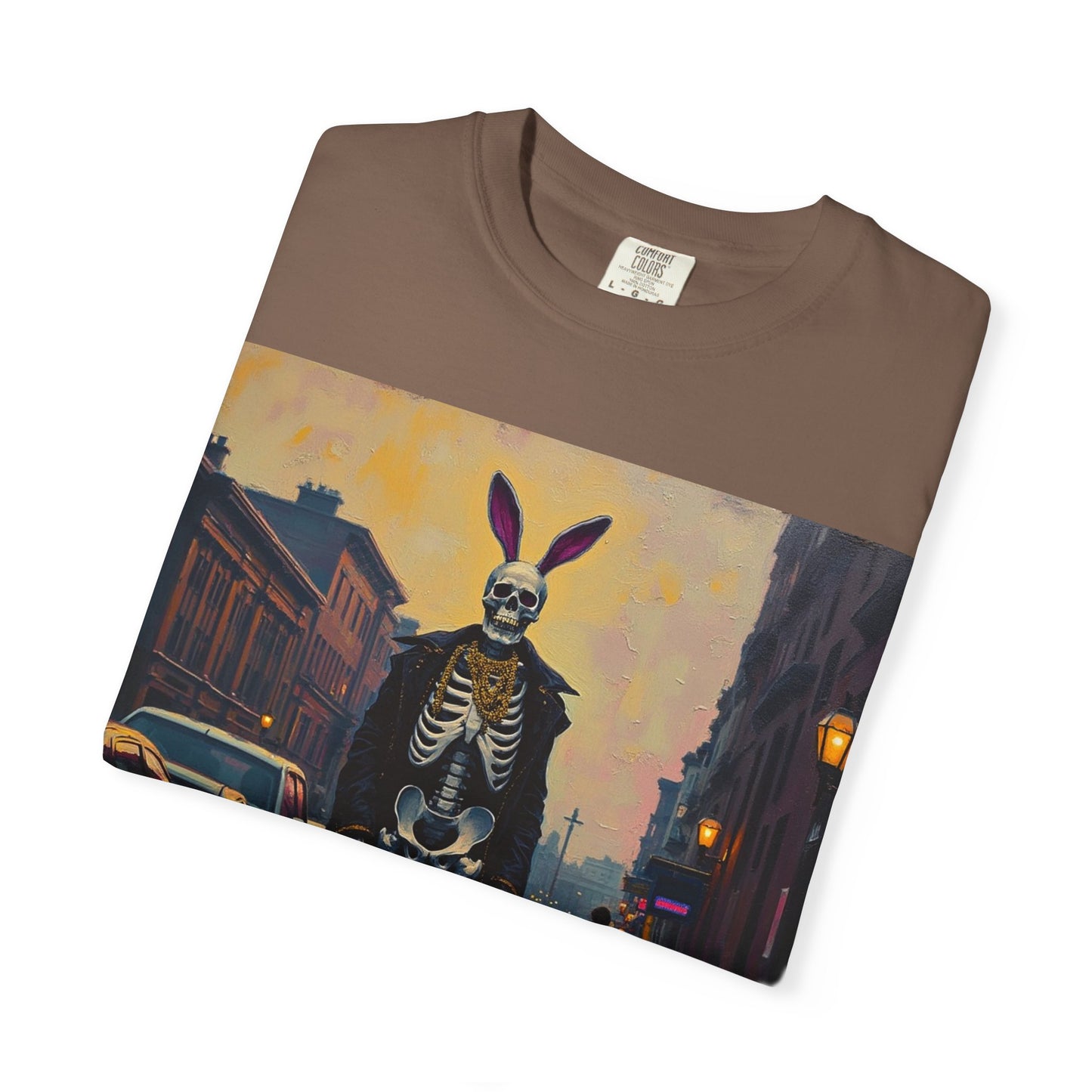 Skeleton Bunny Unisex T-Shirt, Cool Halloween Tee, Vintage Style Shirt, Spooky Fashion, Casual Wear, Gift for Men and Women