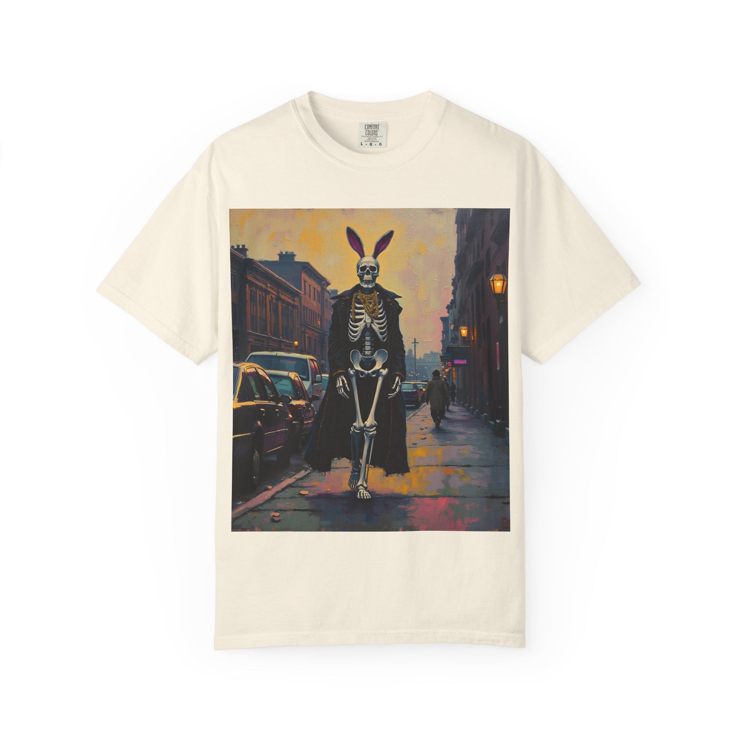 Skeleton Bunny Unisex T-Shirt, Cool Halloween Tee, Vintage Style Shirt, Spooky Fashion, Casual Wear, Gift for Men and Women