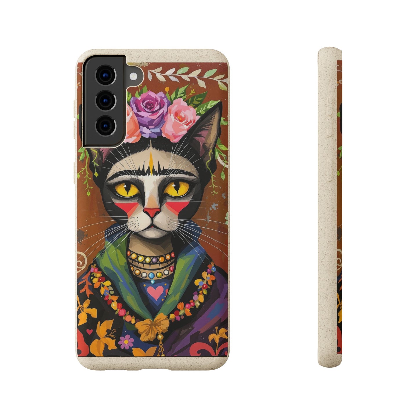 Phone Case - Frida Kahlo Cat, Eco Biodegradable