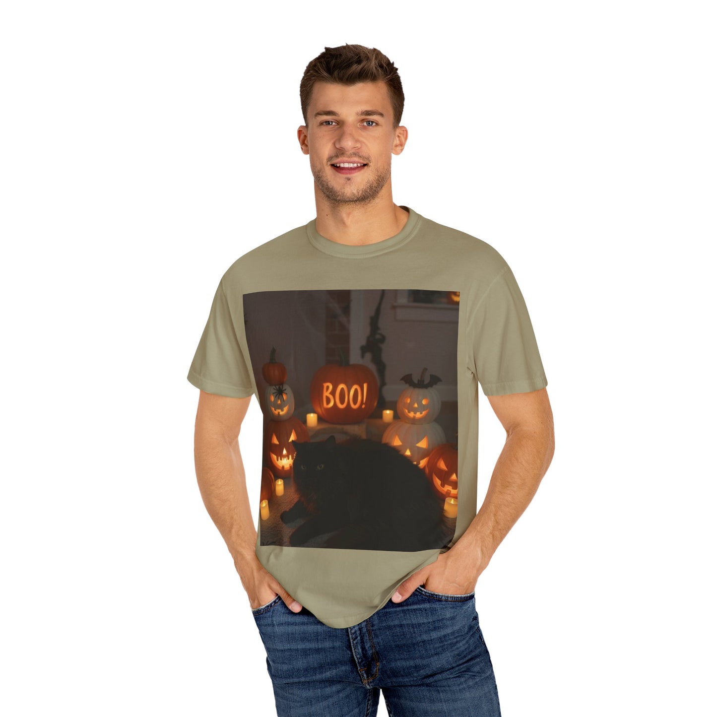 Spooky Cat T-Shirt, Halloween Shirt, Unisex Tee, Boo Graphic Tee, Fall Fashion, Pet Lover Gift