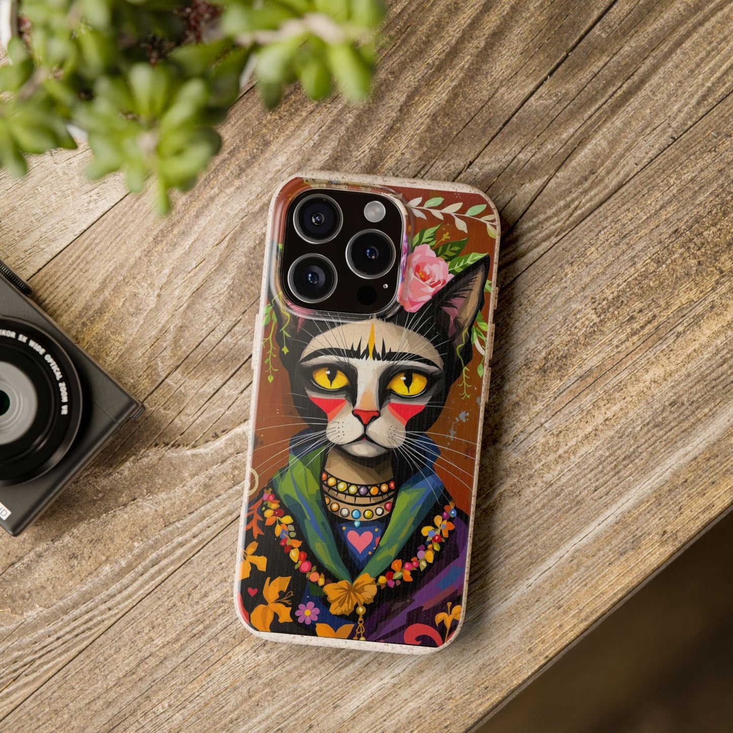 Phone Case - Frida Kahlo Cat, Eco Biodegradable