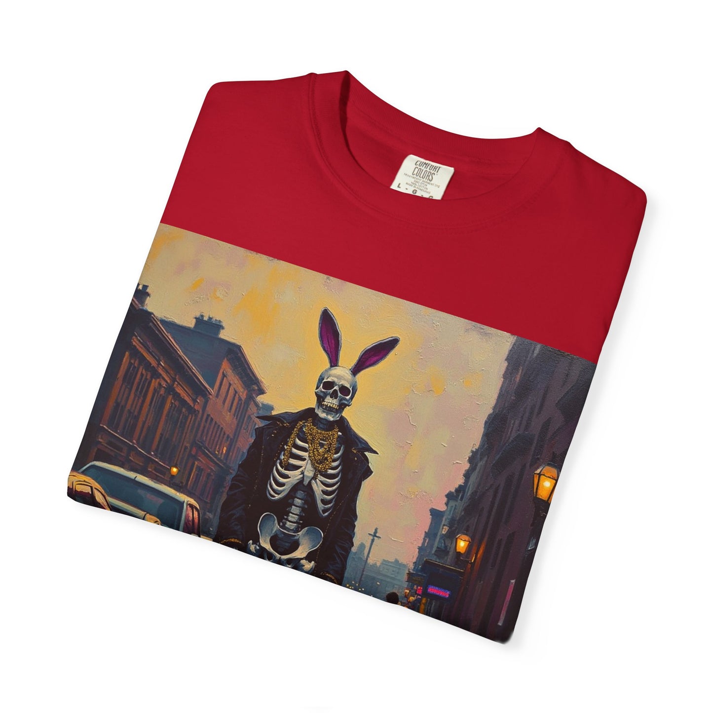 Skeleton Bunny Unisex T-Shirt, Cool Halloween Tee, Vintage Style Shirt, Spooky Fashion, Casual Wear, Gift for Men and Women
