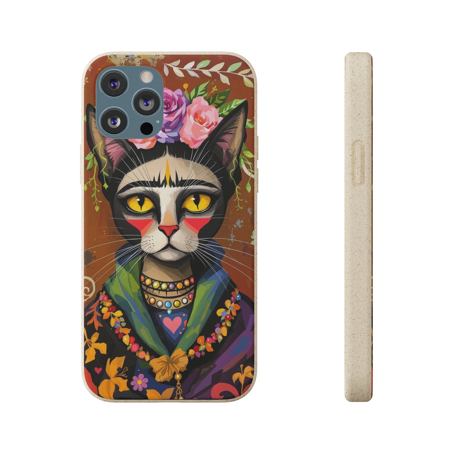 Phone Case - Frida Kahlo Cat, Eco Biodegradable