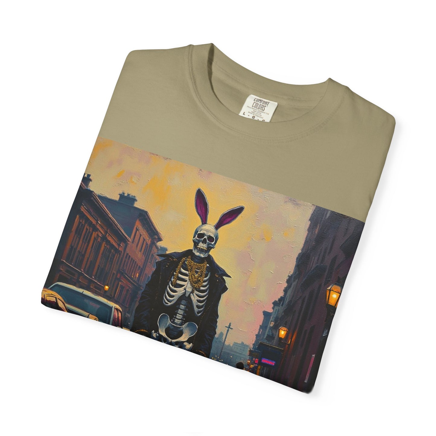 Skeleton Bunny Unisex T-Shirt, Cool Halloween Tee, Vintage Style Shirt, Spooky Fashion, Casual Wear, Gift for Men and Women