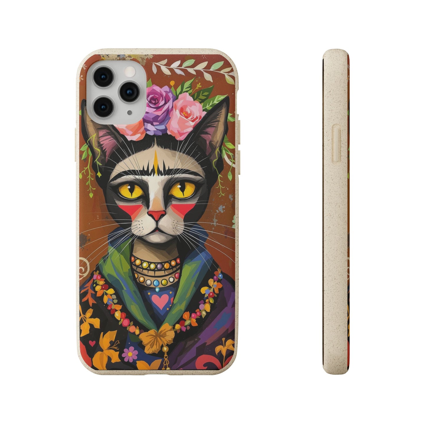 Phone Case - Frida Kahlo Cat, Eco Biodegradable