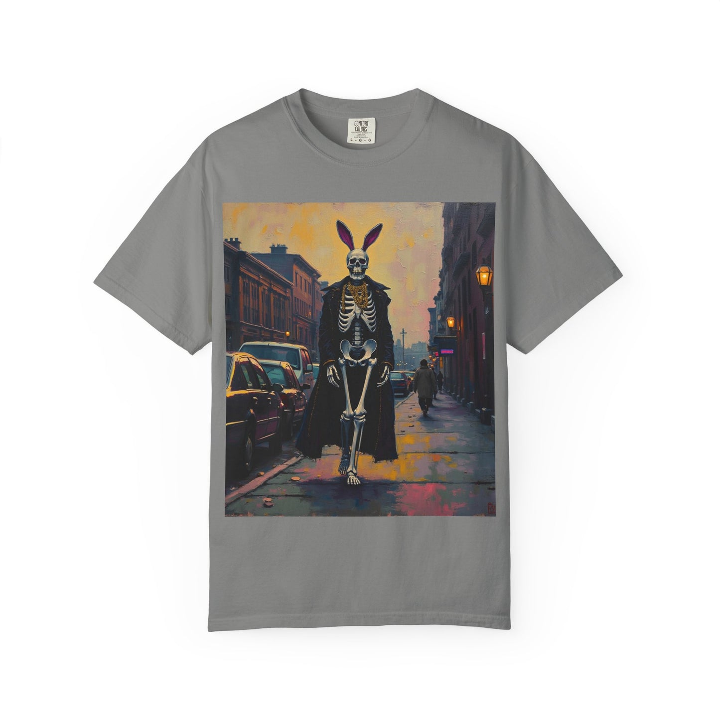 Skeleton Bunny Unisex T-Shirt, Cool Halloween Tee, Vintage Style Shirt, Spooky Fashion, Casual Wear, Gift for Men and Women